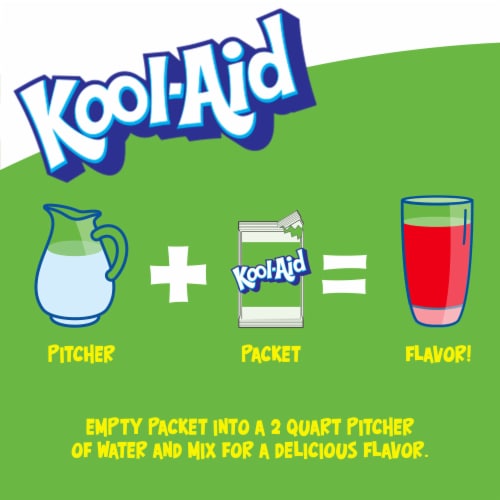Kool Aid Unsweetened Strawberry Kiwi Powdered Soft Drink Mix Packet Perspective: left