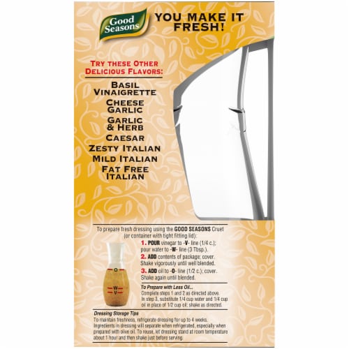 Good Seasons Italian Salad Dressing & Recipe Mix Packets with Cruet 2 Count Perspective: left