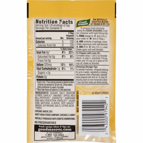 Good Seasons Italian Salad Dressing & Recipe Mix Packet Perspective: left