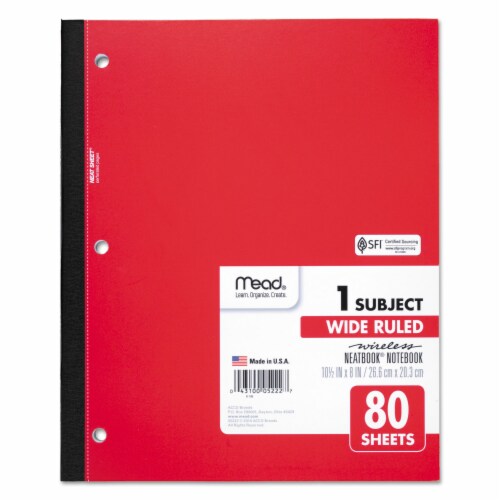 Mead® 1 Subject Wide Ruled Wireless Neatbook® Notebook - Assorted Perspective: left