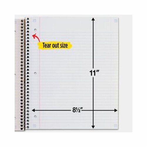 Five Star 1-Subject Notebook 8.5  x 11 College Ruled 100 Sheets Perspective: left