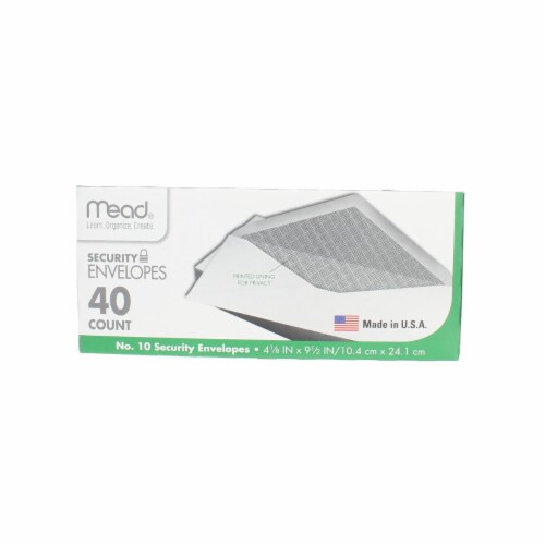 Mead® #10 Security Envelopes - White Perspective: left