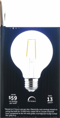 GE LED 4-Watt (40-Watt) Decorative Globe G25 Light Bulbs Perspective: left