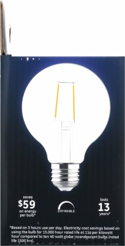 GE LED 4-Watt (40-Watt) Decorative Globe G25 Light Bulbs Perspective: left