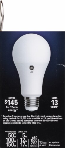 GE 5/10/19-Watt (50/100/150-Watt) A21 3-Way LED Light Bulb Perspective: left