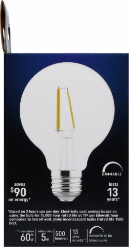 GE 6.5-Watt (60-Watt) Decorative Globe Soft White LED G25 Light Bulb Perspective: left