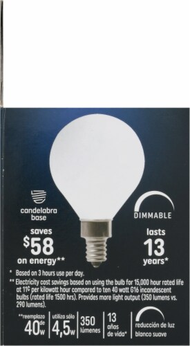 GE 4.5-Watt (40-Watt) Candelabra Base Soft White LED G16 Light Bulbs Perspective: left
