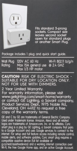 GE Cync 120-Volt 1-Outlet Indoor Smart Plug in the Smart Plugs department  at