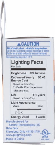 GE Classic Shape LED Soft White Lightbulbs Perspective: left