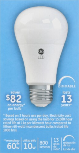 GE 10-Watt (60-Watt) A19 LED Light Bulb Perspective: left