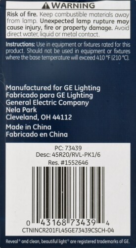 GE Reveal® 45-Watt R20 Indoor Floodlight Bulb Perspective: left