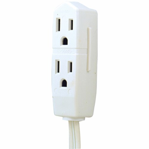 GE 8' 3-Outlet Grounded Office Cord - White Perspective: left