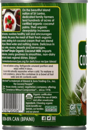 Native Forest Organic Unsweetened Coconut Milk Simple Perspective: left