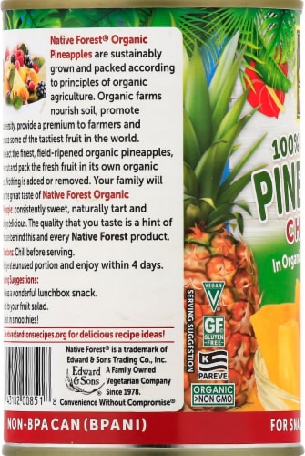 Native Forest Organic Pineapple Chunks Perspective: left