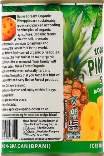 Native Forest Organic Canned Pineapple Slices Perspective: left