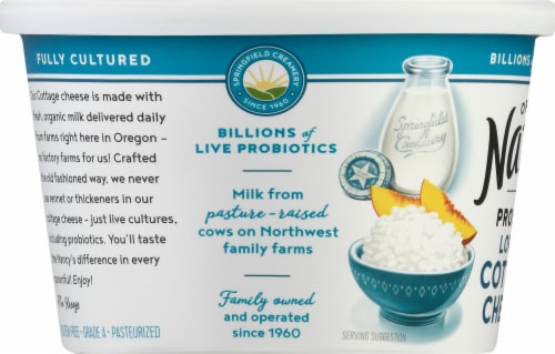 Nancy's Organic Probiotic Lowfat Cottage Cheese Perspective: left