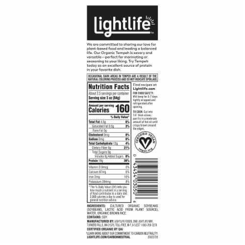 Lightlife Original Organic Plant-Based Tempeh Perspective: left