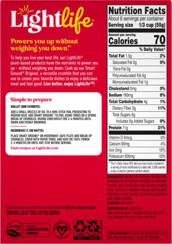Lightlife Smart Ground® Original Plant-Based Beef Perspective: left