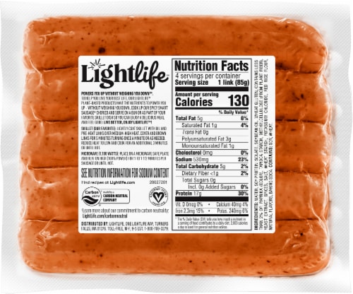 Lightlife Smart Sausages® Plant-Based Vegan Chorizo Sausage Perspective: left