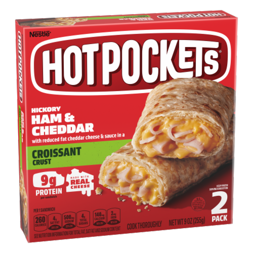 Hot Pockets Hickory Ham and Cheddar Croissant Crust Frozen Snack Perspective: left