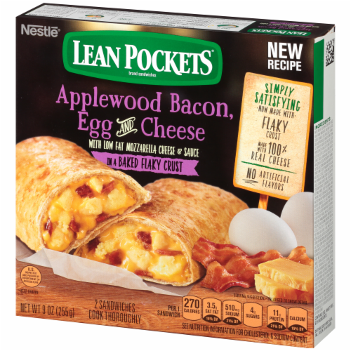 Lean Pockets Bacon Egg & Cheese Seasoned Crust Sandwiches Perspective: left