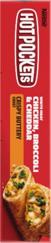 Hot Pockets Frozen Snack Chicken Broccoli & Cheddar Crispy Buttery Crust Frozen Sandwiches Perspective: left