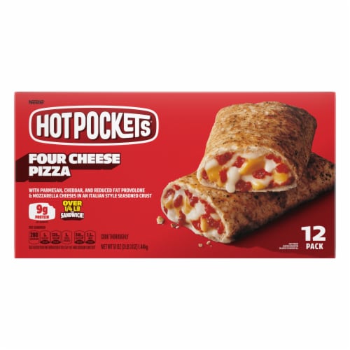 Hot Pockets® Frozen Snack Four Cheese Pizza Garlic Buttery Crust Frozen Sandwiches Perspective: left