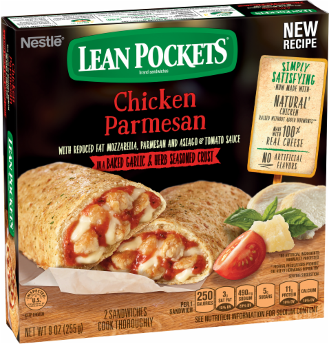 Lean Pockets Chicken Parmesan Stuffed Sandwiches Perspective: left