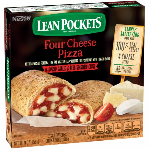 Lean Pockets Pizzeria Four Cheese Pizza Sandwiches Perspective: left