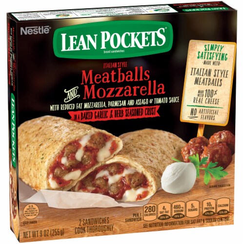 Lean Pockets Italian Style Meatballs & Mozzarella Sandwiches Perspective: left