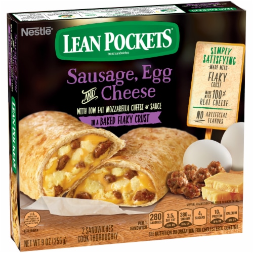 Lean Pockets Sausage Egg & Cheese Frozen Sandwiches Perspective: left