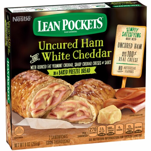 Lean Pockets Sliced Ham & White Cheddar Frozen Sandwiches Perspective: left