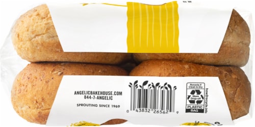 Angelic Bakehouse® 7 Sprouted Whole Grains Hamburger Buns Perspective: left