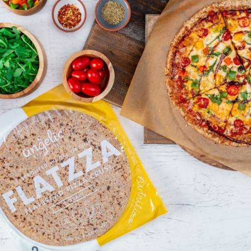 Angelic Bakehouse Flatzza Sprouted Whole Grain Thin Pizza Crusts Perspective: left
