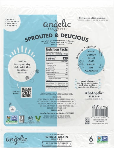 Angelic Bakehouse Sprouted Whole Grain Wraps Perspective: left