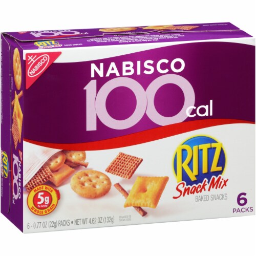 Nabisco 100 Calorie Ritz Baked Snack Mix Packs Perspective: left