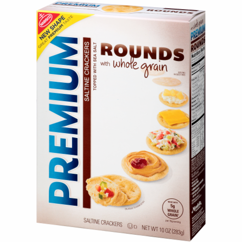 Nabisco  Rounds with Whole Grain Premium Saltine Crackers Perspective: left