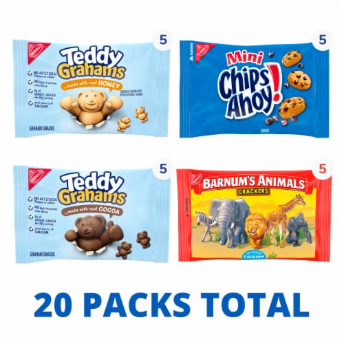 Nabisco Fun Shapes Barnum's Animal Crackers Teddy Grahams & CHIPS AHOY! Variety Pack Perspective: left