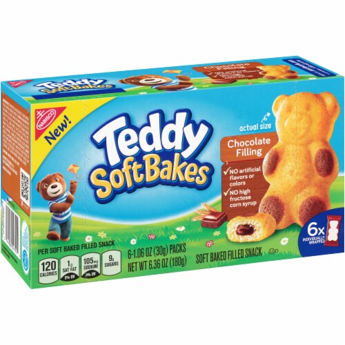 Teddy Soft Bakes Chocolate Filled Snacks Perspective: left
