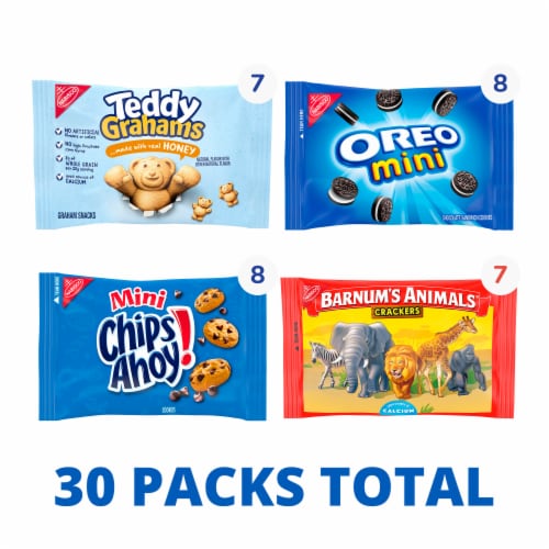 Nabisco Team Favorities OREO CHIPS AHOY! Teddy Grahams & Barnum's Cookies Variety Pack Perspective: left
