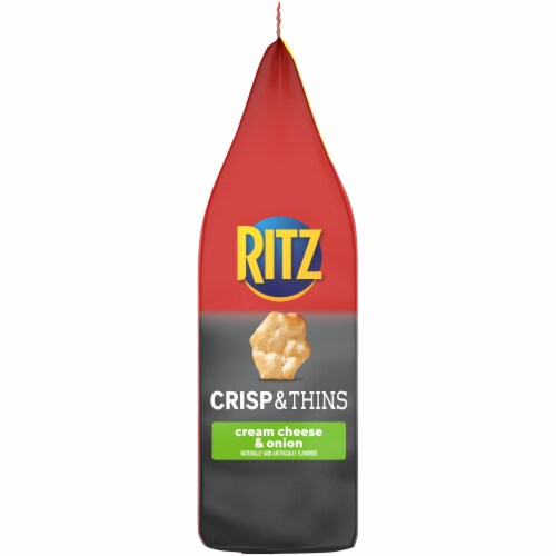 Ritz Crisp & Thins Cream Cheese & Onion Flavored Potato and Wheat Chips Family Size Perspective: left