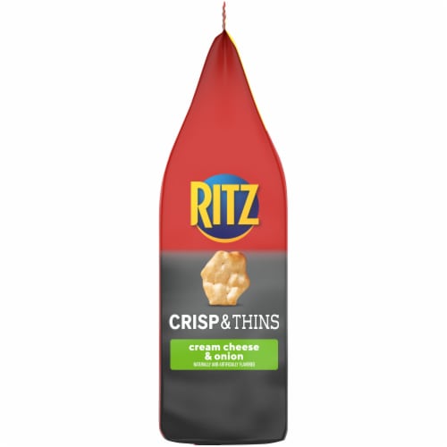 Ritz Crisp & Thins Cream Cheese & Onion Flavored Potato and Wheat Chips Family Size Perspective: left