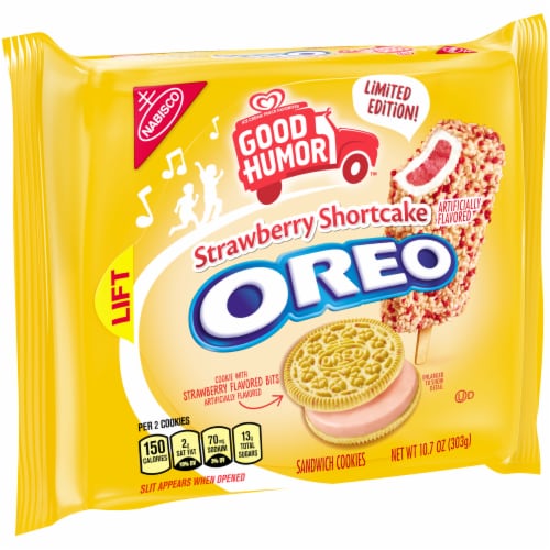 Oreo Limited Edition Good Humor Strawberry Shortcake Sandwich Cookies Perspective: left