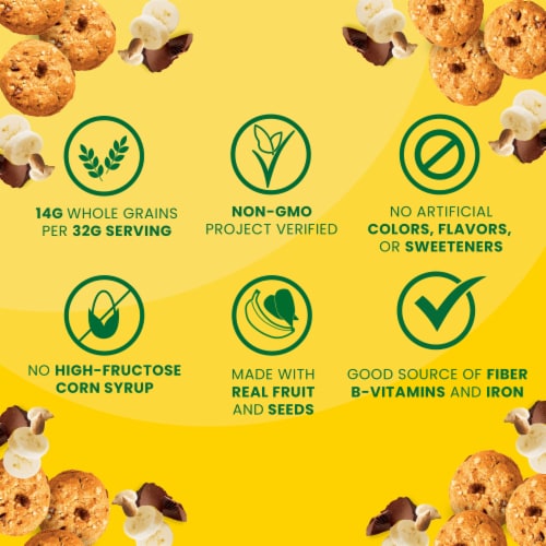 belVita Energy Bites Banana Dark Chocolate and Sunflower Seed Perspective: left