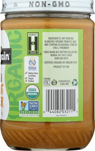 Once Again Organic Unsweetened Crunchy Peanut Butter Perspective: left