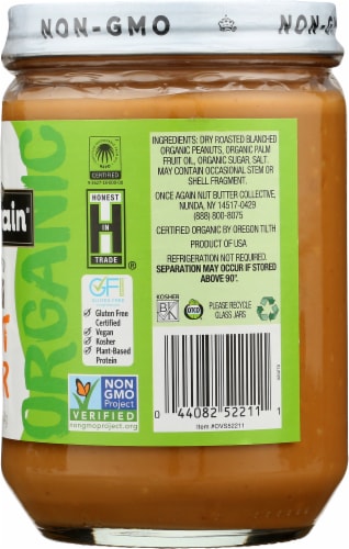 Once Again Lightly Sweetened Crunchy Peanut Butter Perspective: left