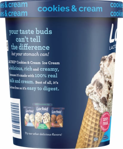 Lactaid Cookie & Cream Ice Cream Perspective: left