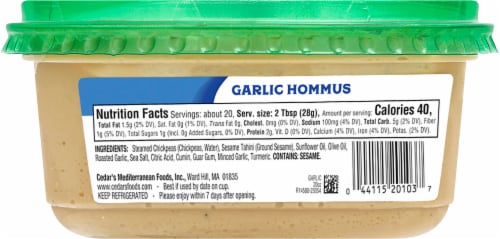 Cedar's Garlic Hommus 20 oz Perspective: left