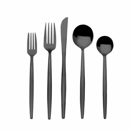 Towle Living Forged Shea Flatware Set - Noir Perspective: left