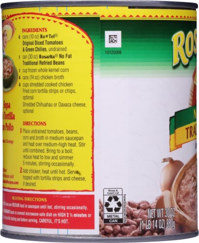 Rosarita Traditional No Fat Refried Beans Perspective: left
